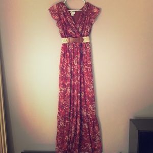 Maxi Maternity dress with belt
